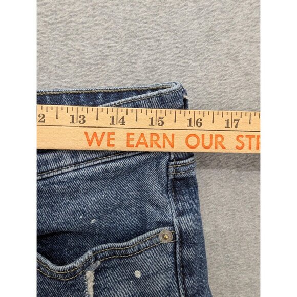 Lucky Brand Shorts Womens 12 Blue High Rise Shortie Cutoff Distressed Denim - Picture 4 of 16